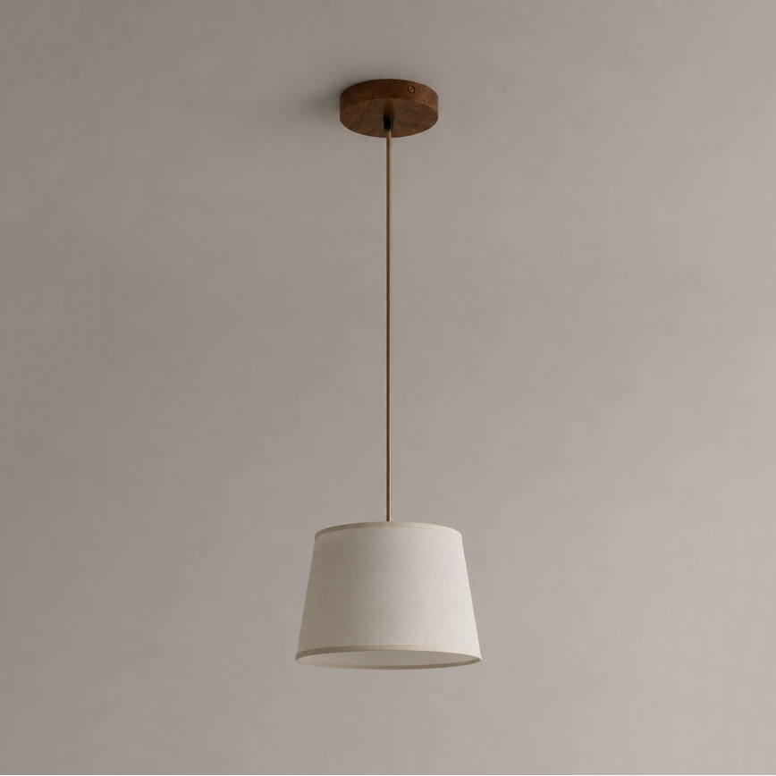 Taklampa med sladd AIDA 1xE27/15W/230V Ø 25 cm ek/krämvit