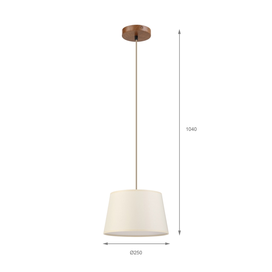 Taklampa med sladd AIDA 1xE27/15W/230V Ø 25 cm ek/krämvit