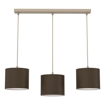 Taklampa med sladd ARDEN 3xE27/15W/230V beige/brun