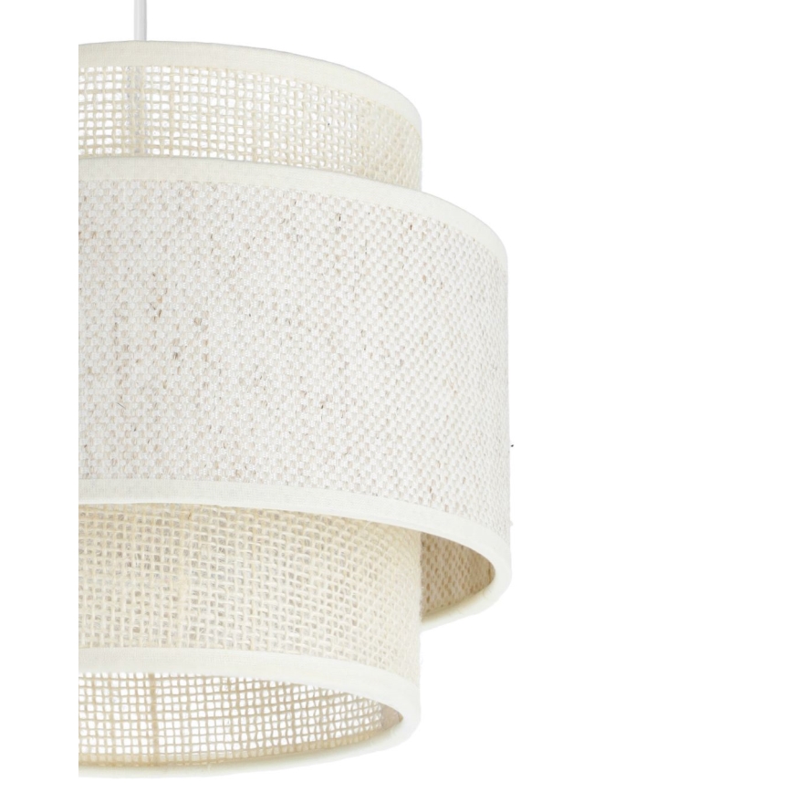 Taklampa med sladd BOHO 2xE27/60W/230V krämvit/jute