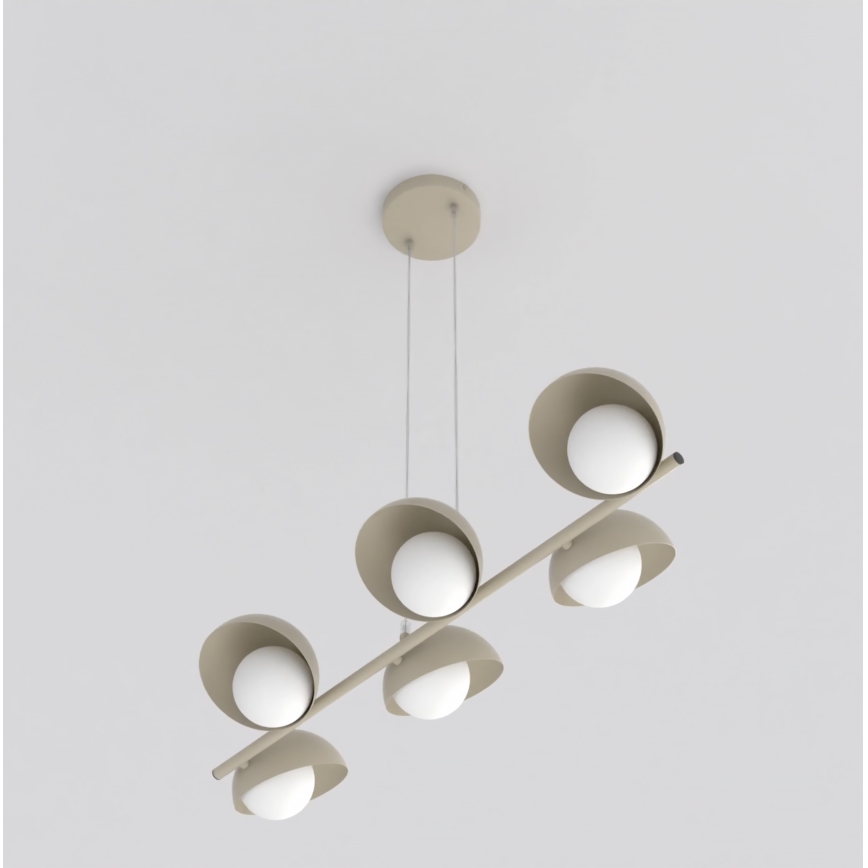 Taklampa med sladd BOOM 6xG9/8W/230V beige