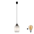 Taklampa med sladd LIZA 1xE27/15W/230V svart/guld
