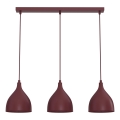 Taklampa med sladd NOAK CLASSIC 3xE27/15W/230V bordeaux