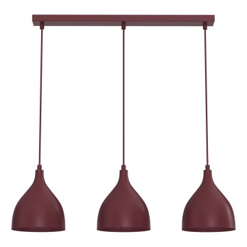 Taklampa med sladd NOAK CLASSIC 3xE27/15W/230V bordeaux