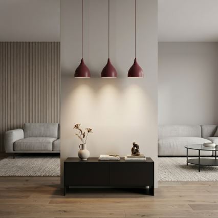 Taklampa med sladd NOAK CLASSIC 3xE27/15W/230V bordeaux