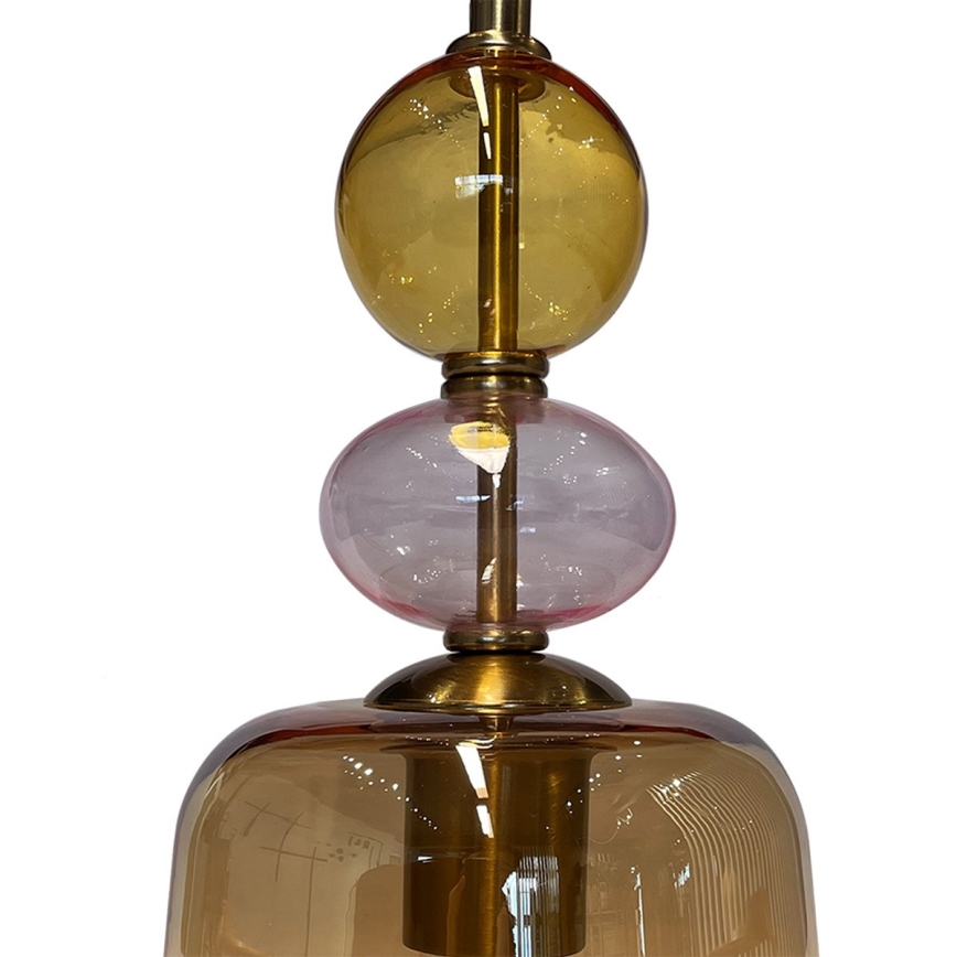 Taklampa med sladd TROPEA 1xE27/15W/230V svart/rökbeige/rosa