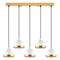 Taklampa med sladd YILDO 5xE27/40W/230V vit/guld