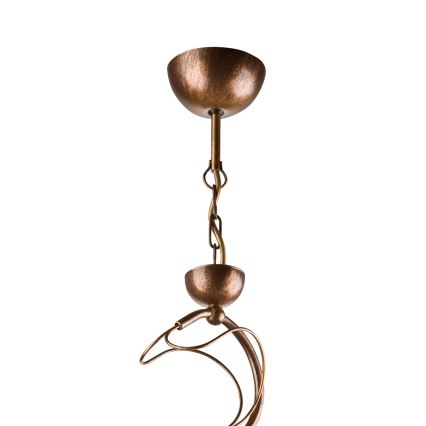 Taklampa med stång COBRA 3xE27/60W/230V brons/patina