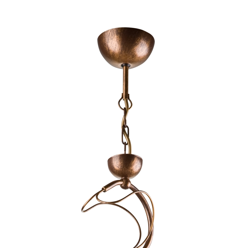 Taklampa med stång COBRA 3xE27/60W/230V brons/patina