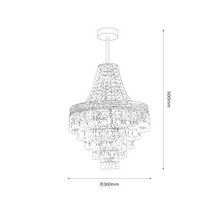 Taklampa med stång CORAL 3xE14/40W/230V Ø 36 cm
