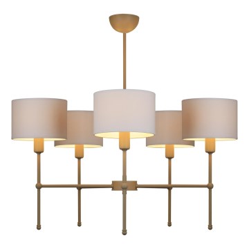 Taklampa med stång MADELA 5xE14/40W/230V vit/beige