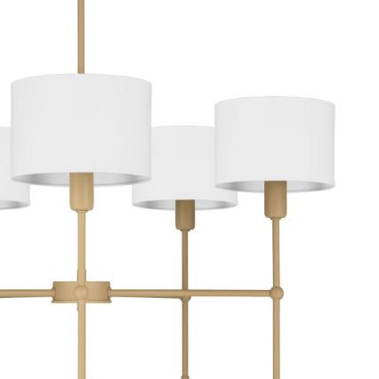 Taklampa med stång MADELA 5xE14/40W/230V vit/beige