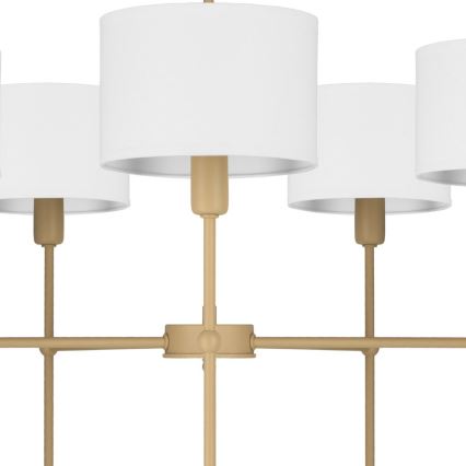 Taklampa med stång MADELA 5xE14/40W/230V vit/beige