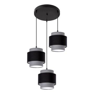 Taklampa med vajer 3xE27/60W/230V grå