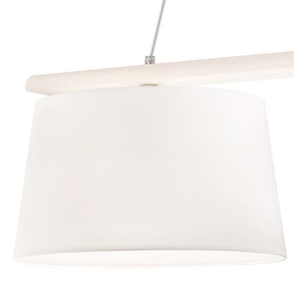 Taklampa med vajer AIDA 2xE27/60W/230V Ø 35 cm ek/vit