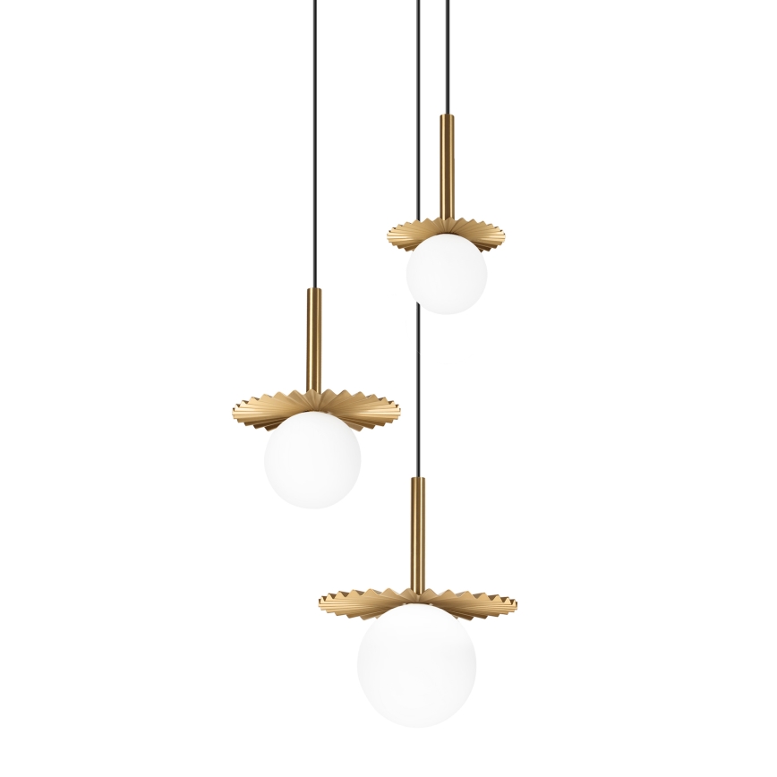 Taklampa med vajer CHITA 3xG9/5W/230V guldfärgad