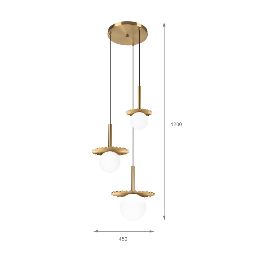 Taklampa med vajer CHITA 3xG9/5W/230V guldfärgad