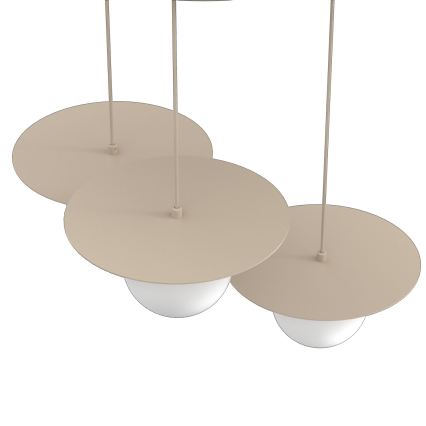 Taklampa med vajer FLAT 3xE27/15W/230V beige