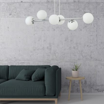 Taklampa med vajer MADDIE 5xE14/5W/230V polerad krom