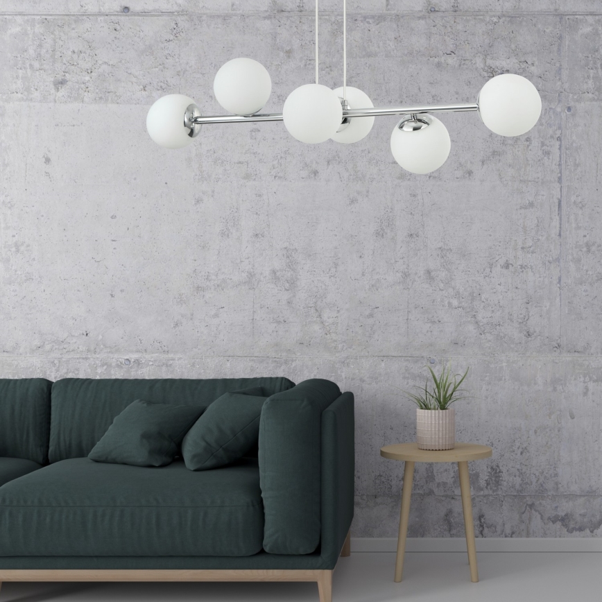 Taklampa med vajer MADDIE 5xE14/5W/230V polerad krom