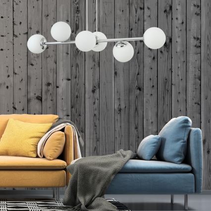 Taklampa med vajer MADDIE 5xE14/5W/230V polerad krom