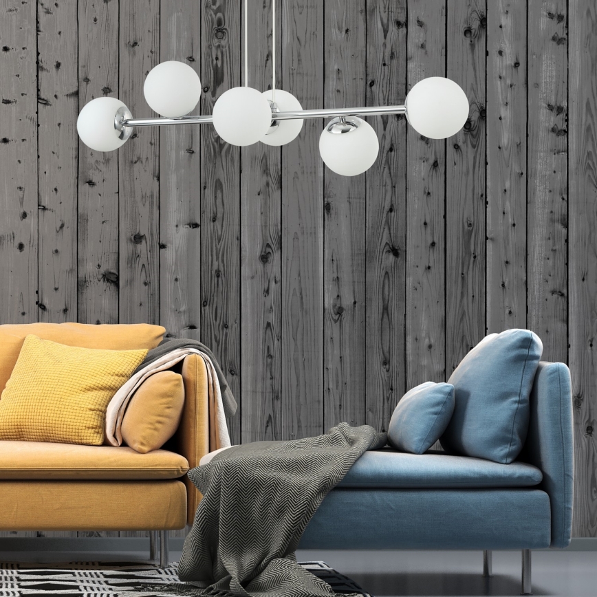 Taklampa med vajer MADDIE 5xE14/5W/230V polerad krom