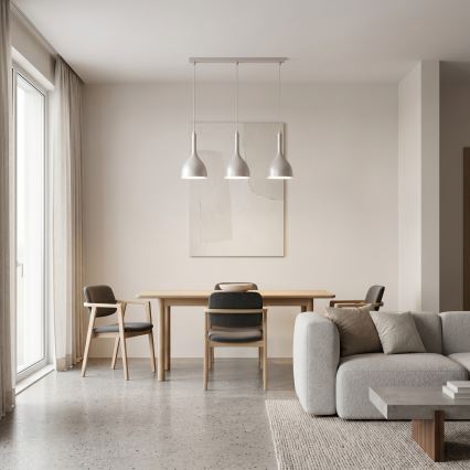 Taklampa med vajer NOAK 3xE27/15W/230V krämvit