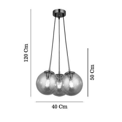 Taklampa med vajer POLINO 3 x E27, 40 W, 230 V, brons