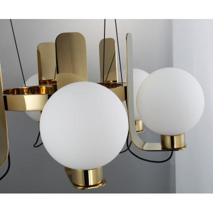 Taklampa med vajer REGGIO 6xE27/40W/230V, guld