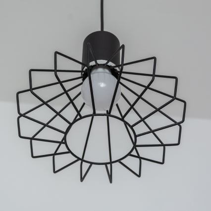 Taklampa med vajer SOLANO 3xE27/15W/230V svart/blank krom