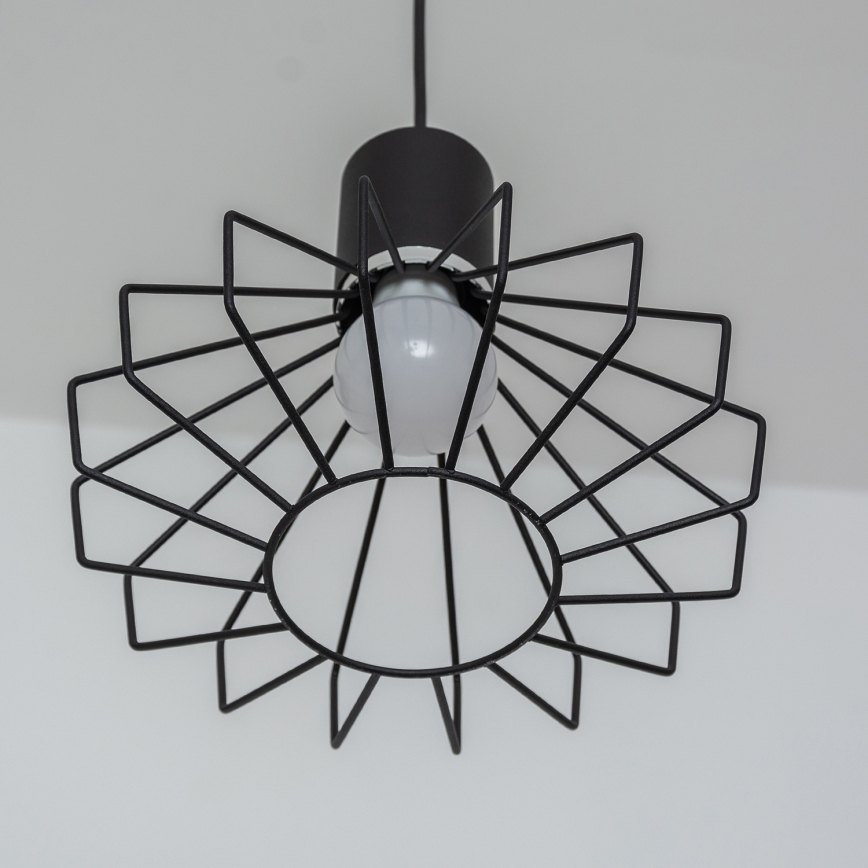Taklampa med vajer SOLANO 3xE27/15W/230V svart/blank krom