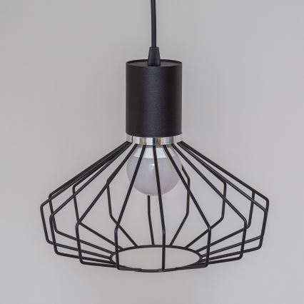 Taklampa med vajer SOLANO 3xE27/15W/230V svart/blank krom