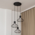 Taklampa med vajer SOLANO 3xE27/15W/230V svart/blank krom