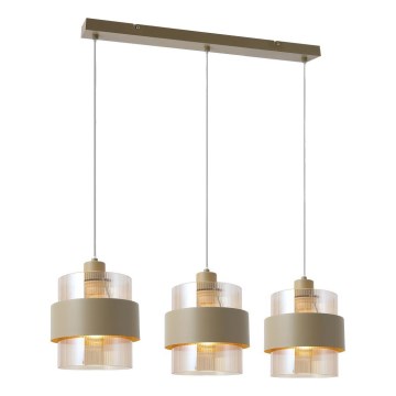 Taklampa med vajer VALENTINO 3xE27/15W/230V beige/klar
