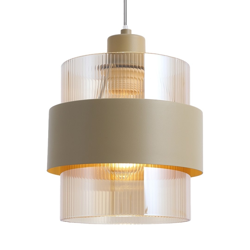 Taklampa med vajer VALENTINO 3xE27/15W/230V beige/klar