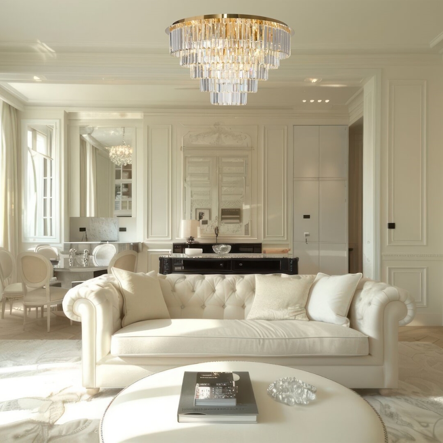 Taklampa MILANO 12xE14/40W/230V guld