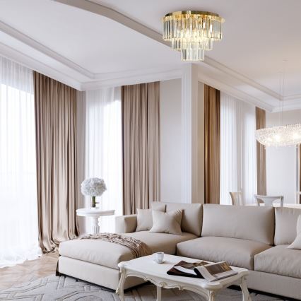 Taklampa MILANO 6xE14/40W/230V guld