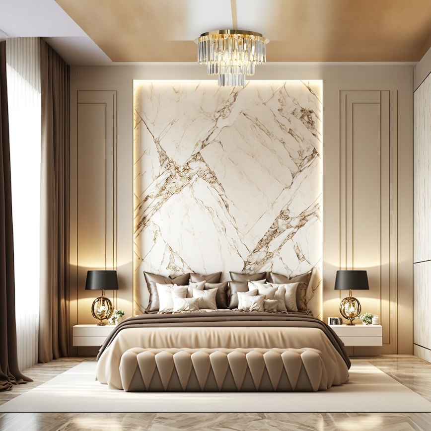 Taklampa MILANO 6xE14/40W/230V guld