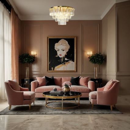 Taklampa MILANO 9xE14/40W/230V guld