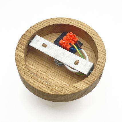 Taklampa MILOU WOOD 1xE27/15W/230V ek/rökbeige Ø 20 cm