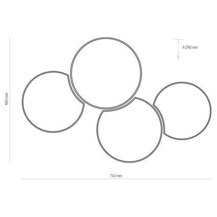 Taklampa  MONA 4xE27/15W/230V vit 