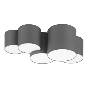 Taklampa  MONA 5xE27/15W/230V grå