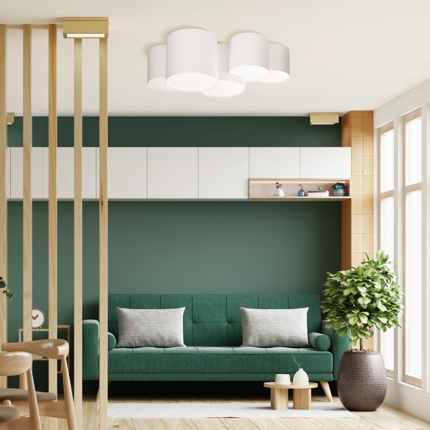 Taklampa  MONA 5xE27/15W/230V vit 