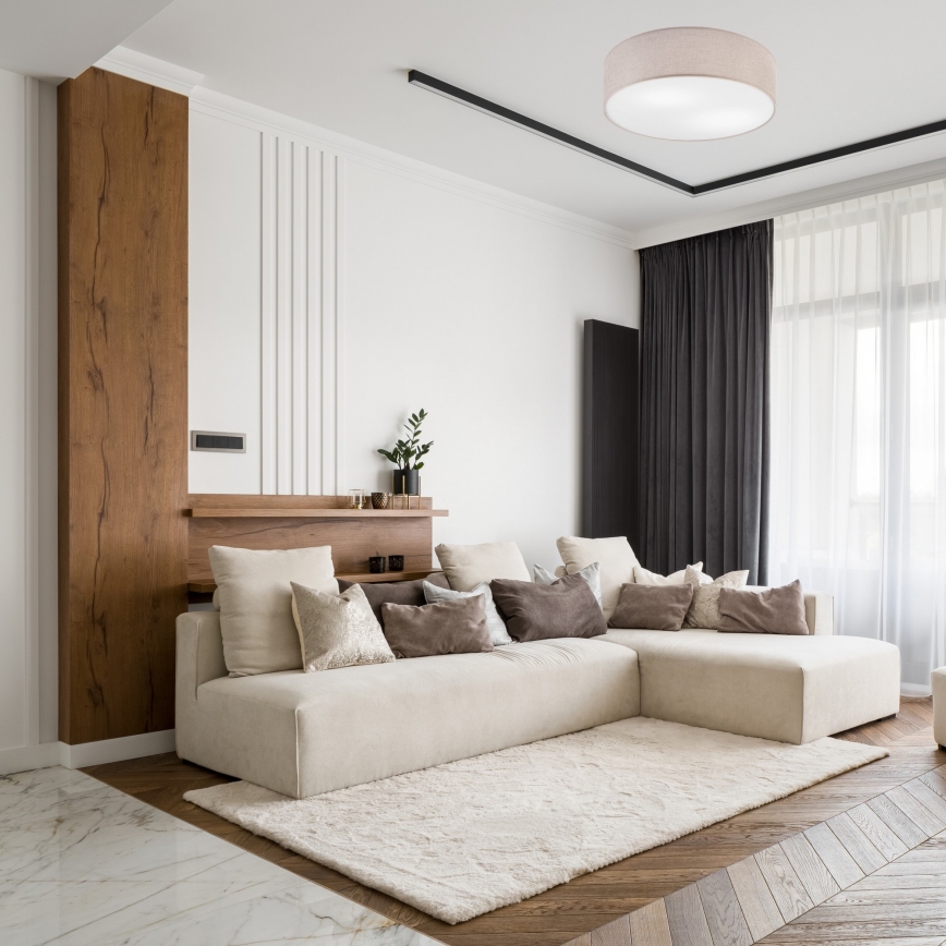 Taklampa MONTE 2xE27/60W/230V beige