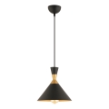 Taklampa MONZA med sladd 1xE27/40W/230V, Ø 25 cm, svart/guld