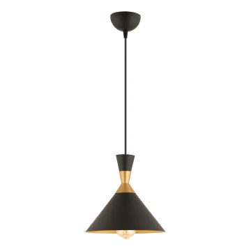Taklampa MONZA med sladd 1xE27/40W/230V, Ø 25 cm, svart/guld