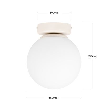 Taklampa MOONLIGHT 1xE27/15W/230V Ø 16 cm krämfärgad