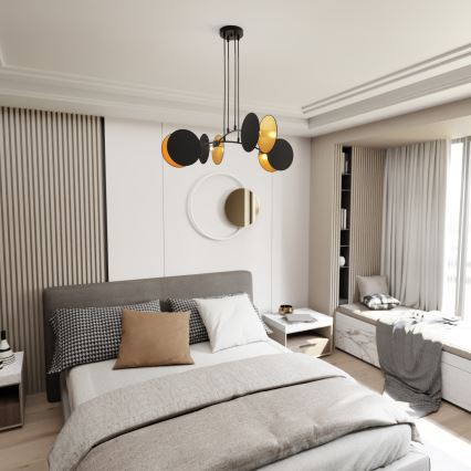 Taklampa MOTIF på vajer 4xE27/15W/230V, svart