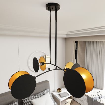 Taklampa MOTIF på vajer 4xE27/15W/230V, svart