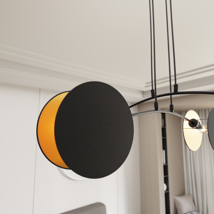 Taklampa MOTIF på vajer 4xE27/15W/230V, svart